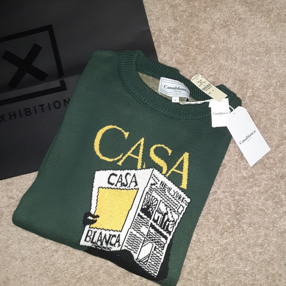 NWT MEN'S CASABLANCA CASA TIMES INTARSIA SWEATER